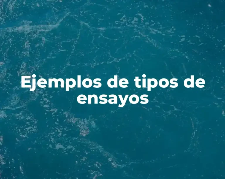 Ejemplos de tipos de ensayos