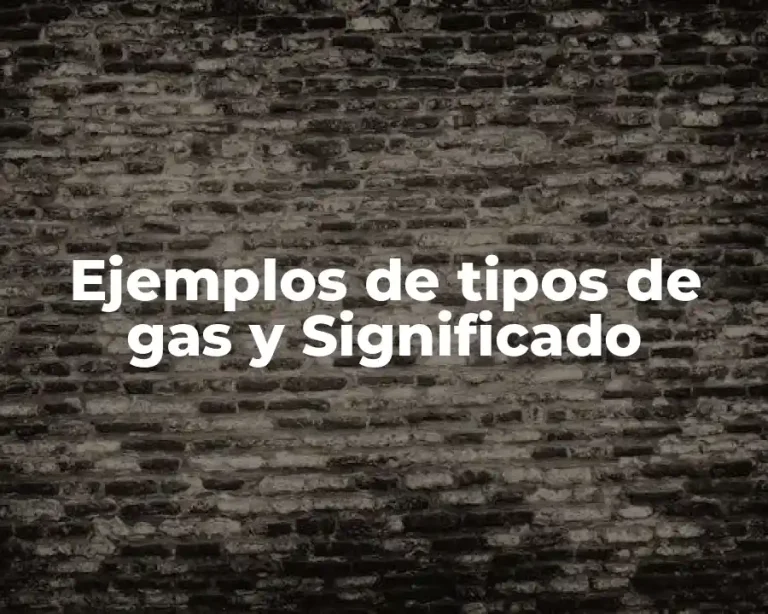 Ejemplos de tipos de gas y Significado