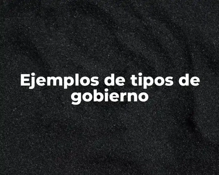 Ejemplos de tipos de gobierno