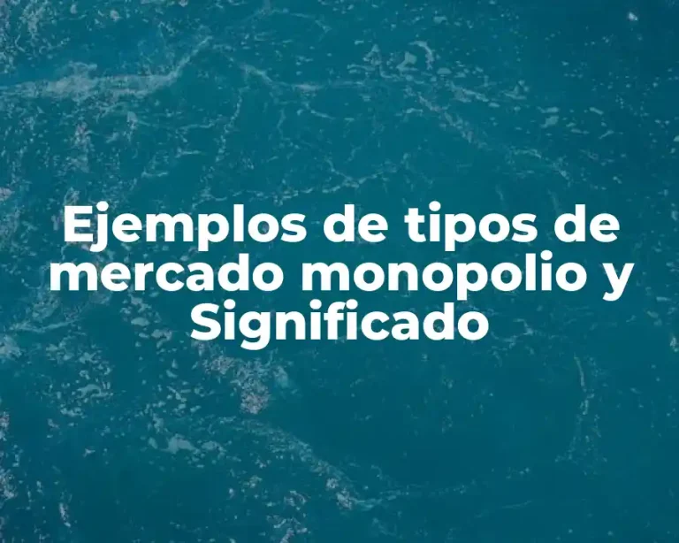 Ejemplos de tipos de mercado monopolio y Significado