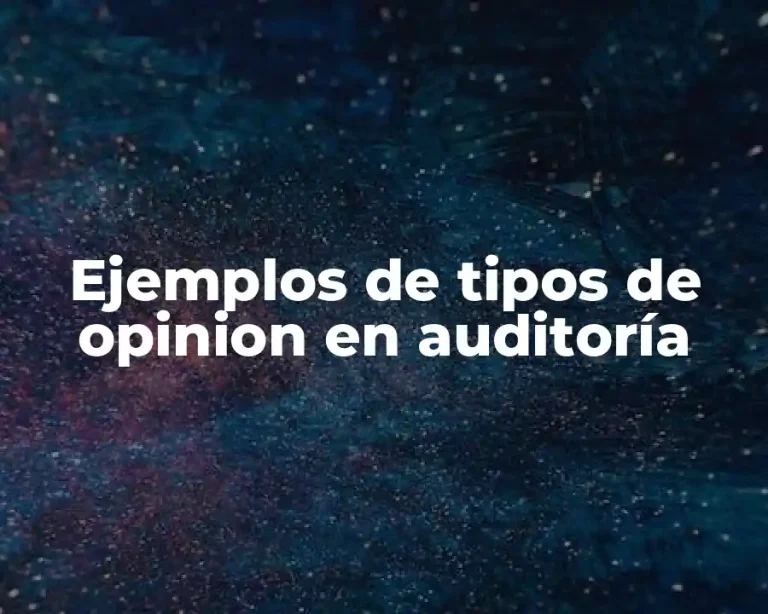Ejemplos de tipos de opinion en auditoría