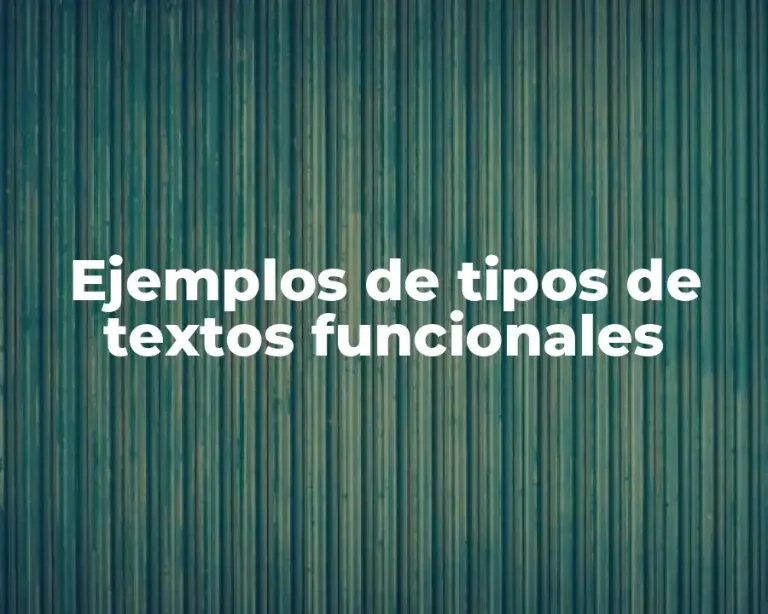 Ejemplos de tipos de textos funcionales