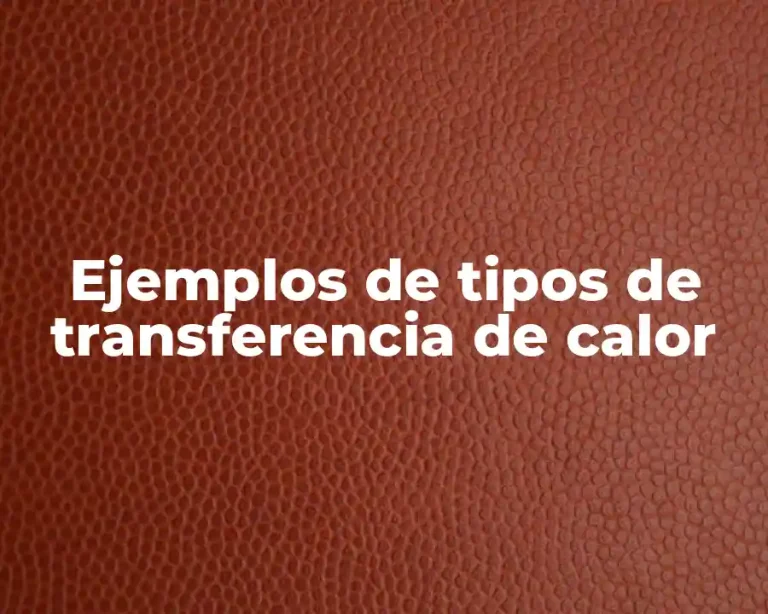 Ejemplos de tipos de transferencia de calor