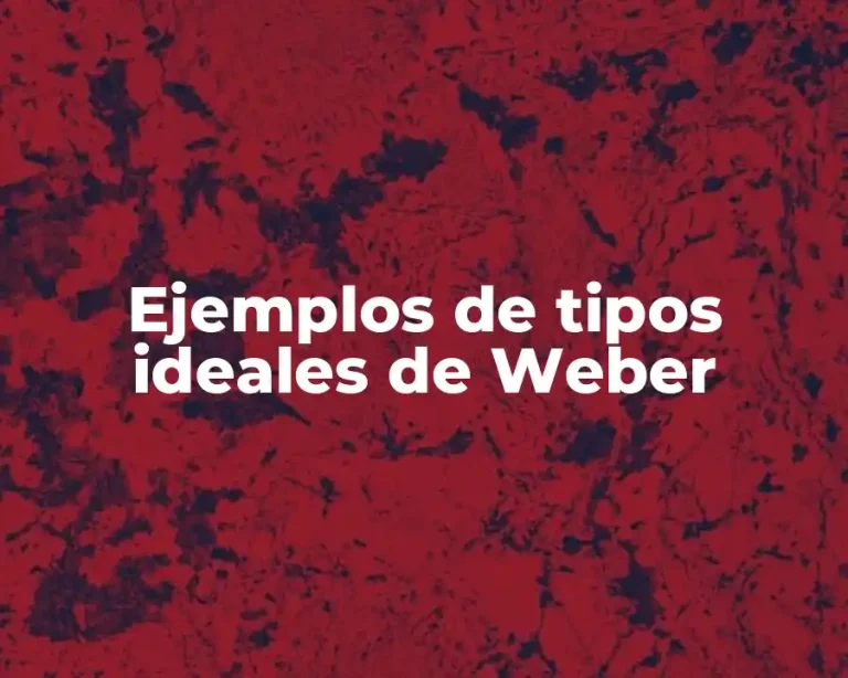 Ejemplos de tipos ideales de Weber