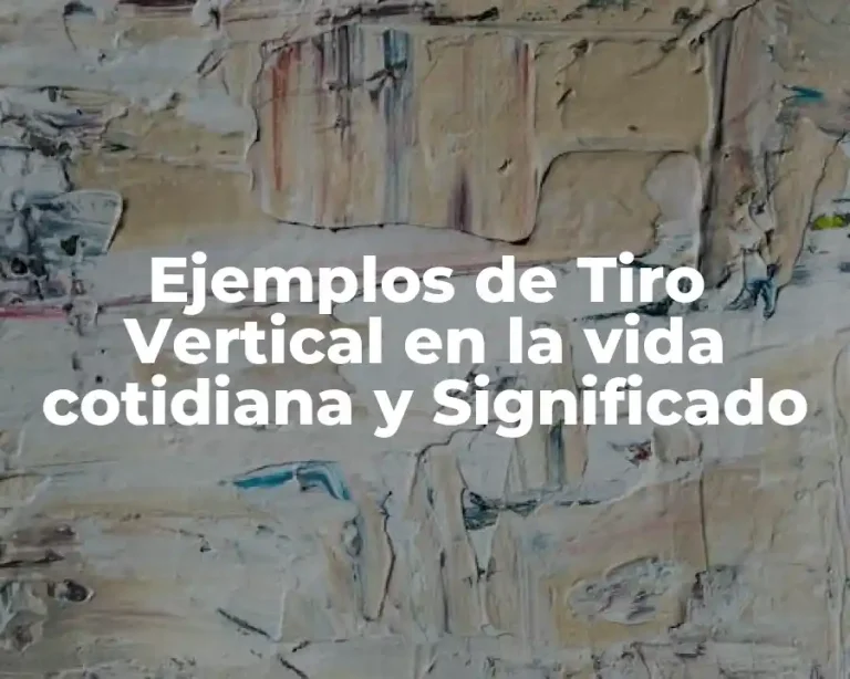 Ejemplos de Tiro Vertical en la vida cotidiana y Significado