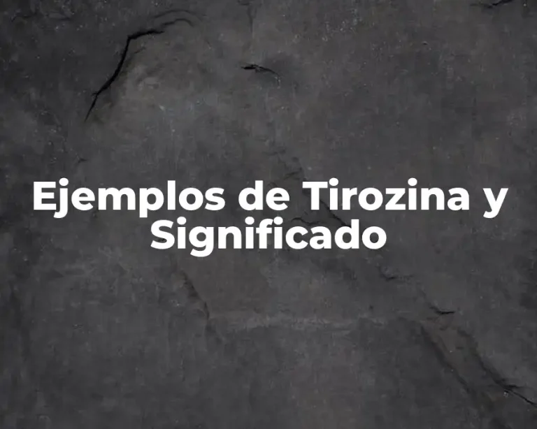 Ejemplos de Tirozina y Significado
