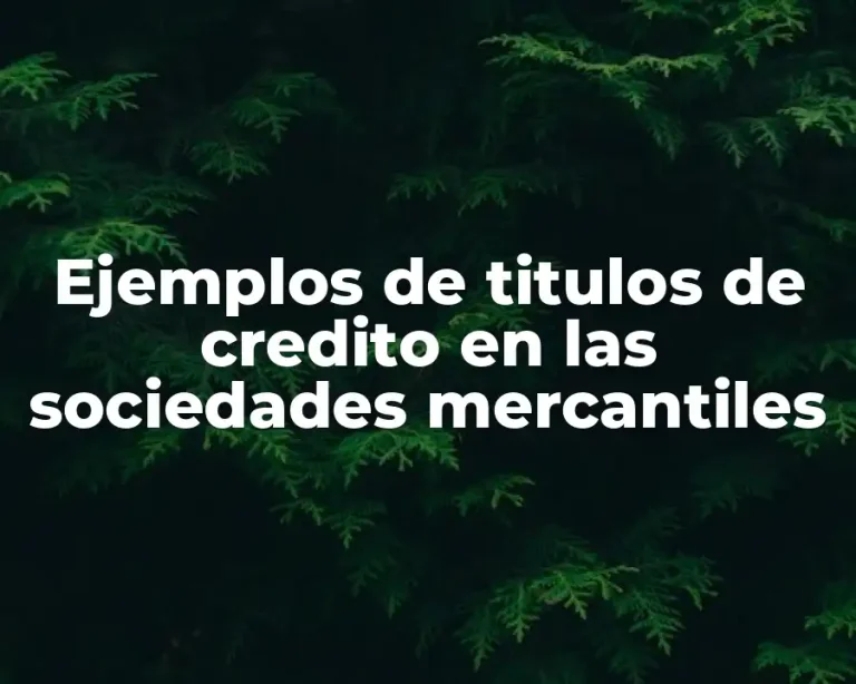 Ejemplos de titulos de credito en las sociedades mercantiles