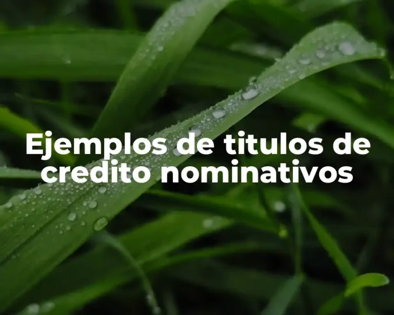 Ejemplos de titulos de credito nominativos