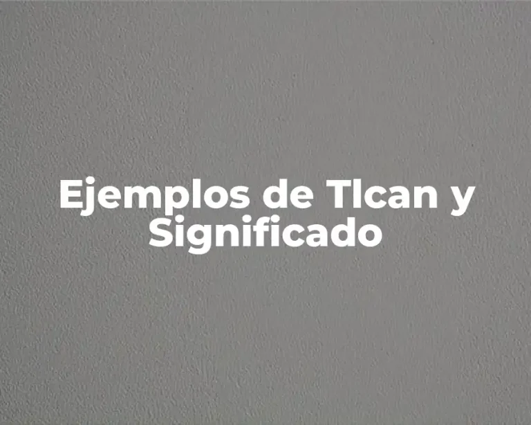 Ejemplos de Tlcan y Significado