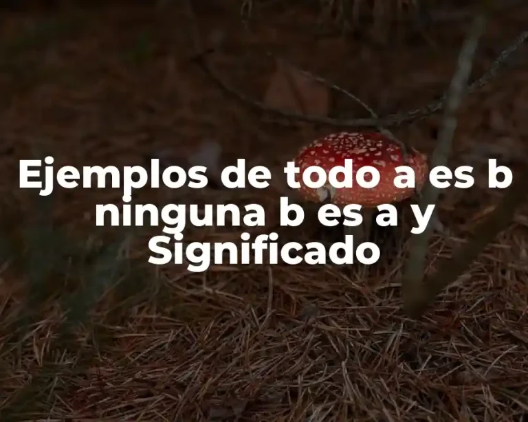 Ejemplos de todo a es b ninguna b es a y Significado