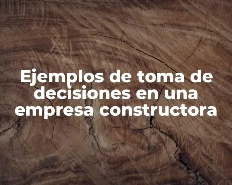 Ejemplos de toma de decisiones en una empresa constructora