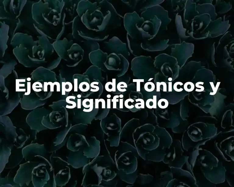 Ejemplos de Tónicos y Significado