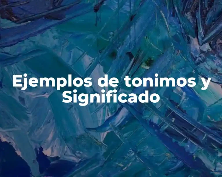 Ejemplos de tonimos y Significado