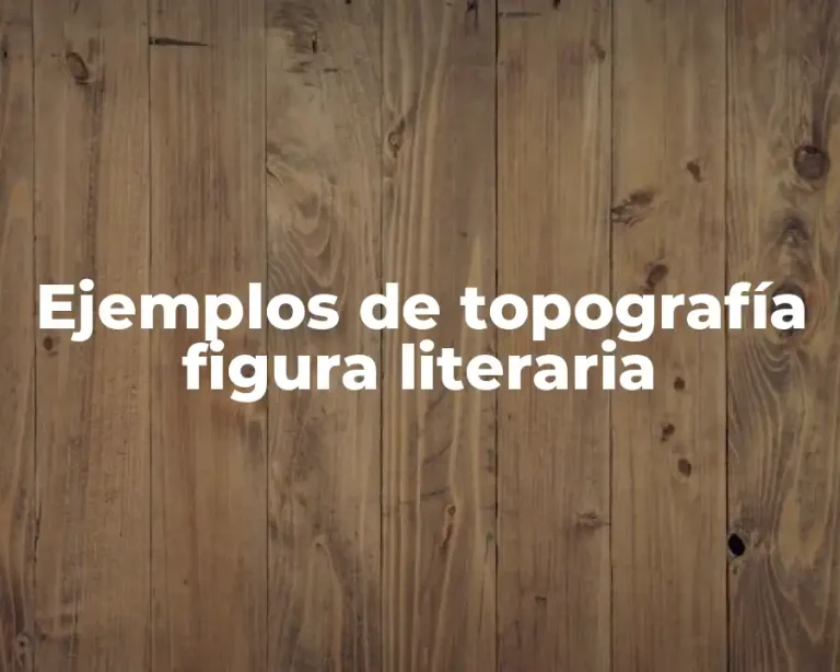 Ejemplos de topografía figura literaria