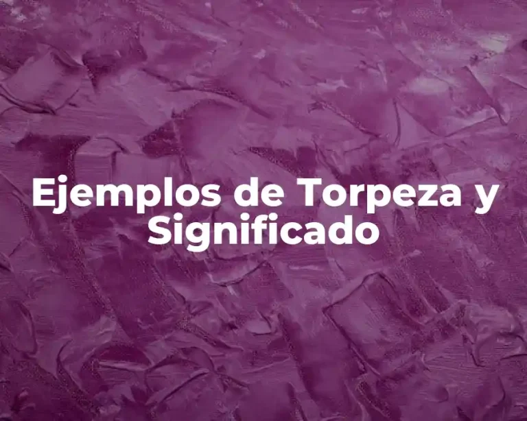 Ejemplos de Torpeza y Significado