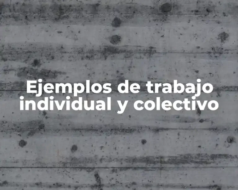 Ejemplos de trabajo individual y colectivo