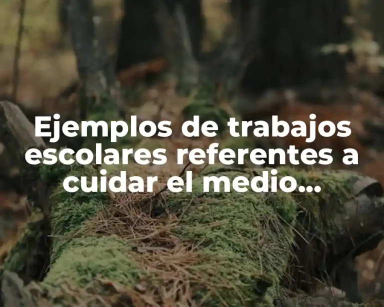 Ejemplos de trabajos escolares referentes a cuidar el medio ambiente