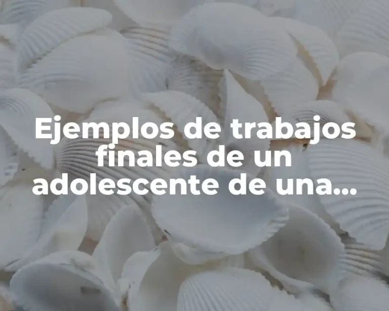Ejemplos de trabajos finales de un adolescente de una universidad