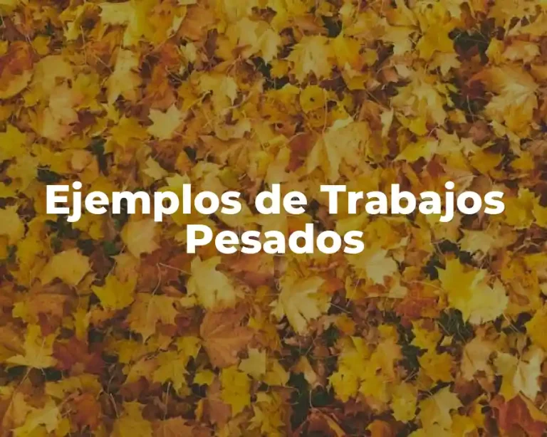 Ejemplos de Trabajos Pesados