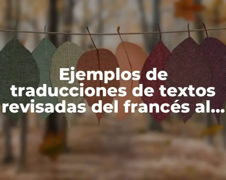 Ejemplos de traducciones de textos revisadas del francés al español
