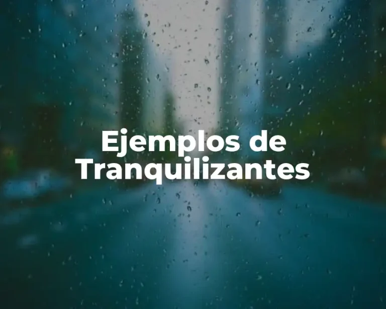 Ejemplos de Tranquilizantes