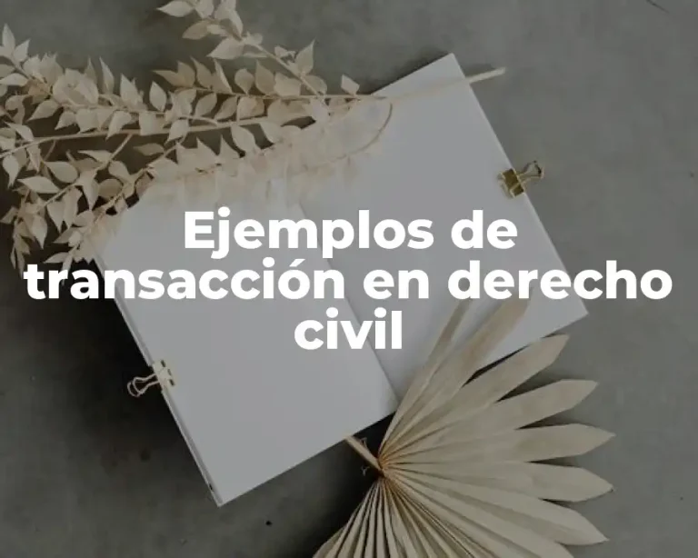 Ejemplos de transacción en derecho civil
