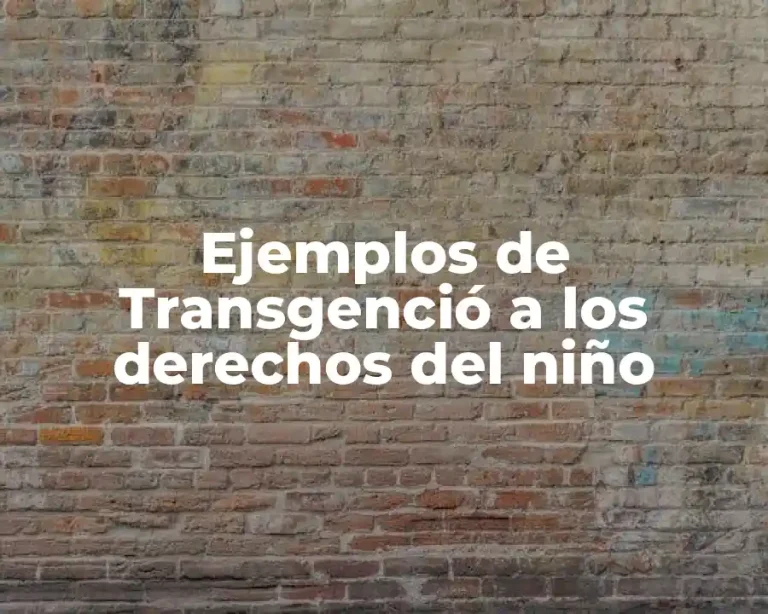 Ejemplos de Transgenció a los derechos del niño