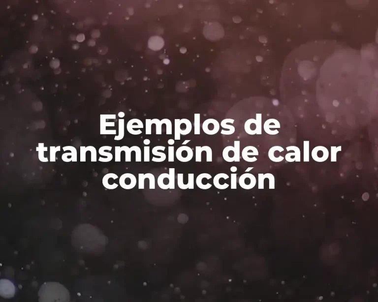 Ejemplos de transmisión de calor conducción