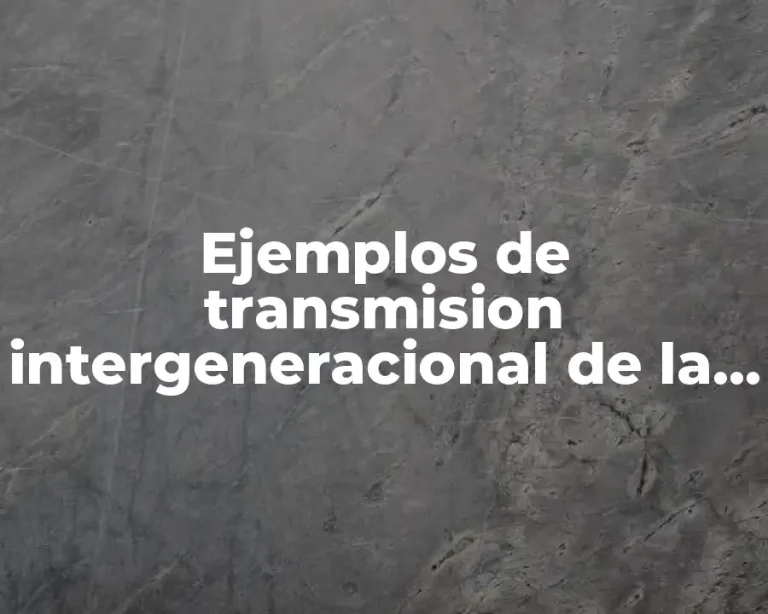 Ejemplos de transmision intergeneracional de la desigualdad educativa en