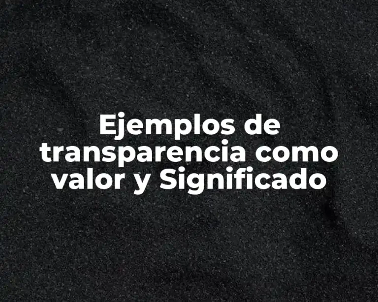 Ejemplos de transparencia como valor y Significado