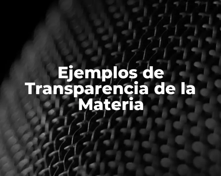 Ejemplos de Transparencia de la Materia