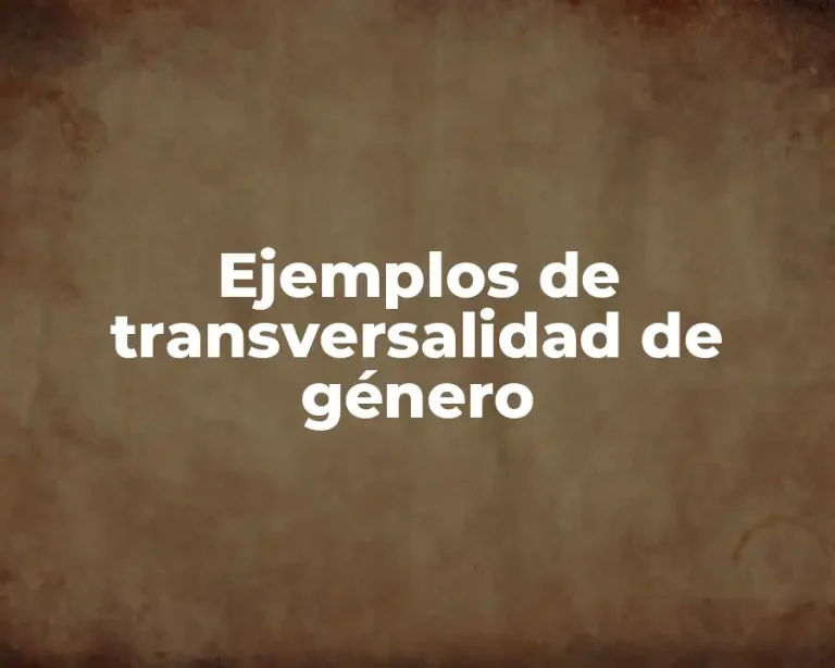 Ejemplos de transversalidad de género