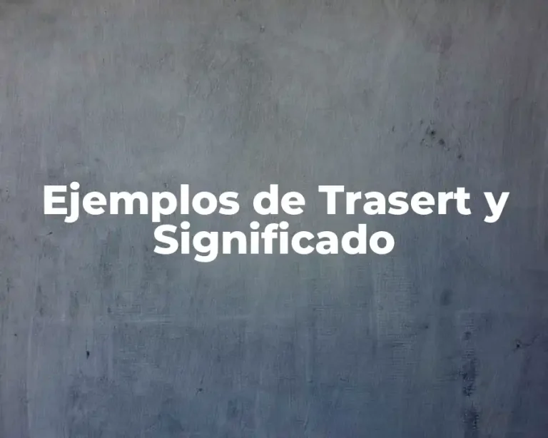 Ejemplos de Trasert y Significado