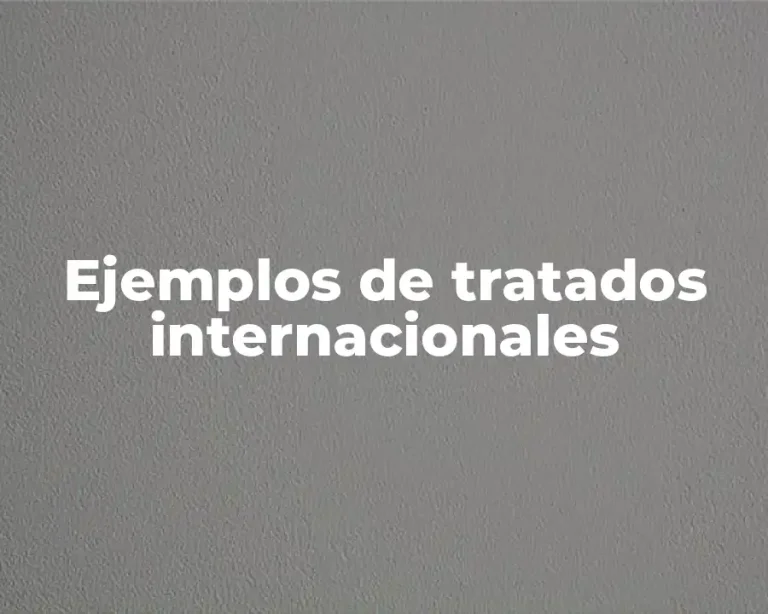 Ejemplos de tratados internacionales