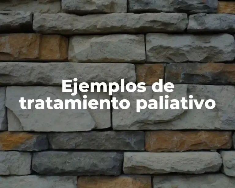 Ejemplos de tratamiento paliativo