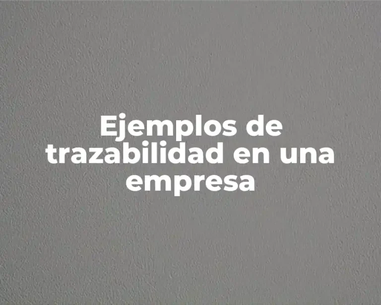 Ejemplos de trazabilidad en una empresa