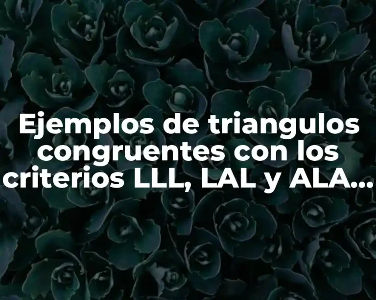 Ejemplos de triangulos congruentes con los criterios LLL, LAL y ALA y Significado