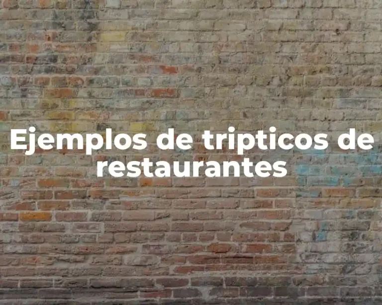 Ejemplos de tripticos de restaurantes