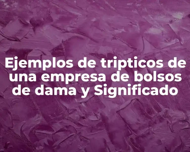 Ejemplos de tripticos de una empresa de bolsos de dama y Significado