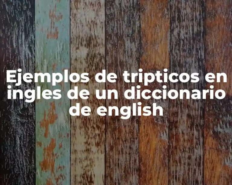 Ejemplos de tripticos en ingles de un diccionario de english