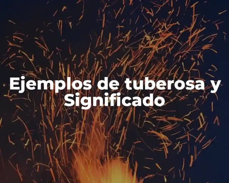 Ejemplos de tuberosa y Significado