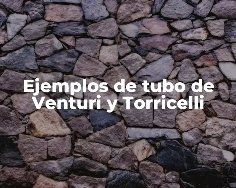 Ejemplos de tubo de Venturi y Torricelli