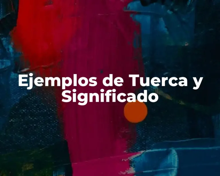 Ejemplos de Tuerca y Significado