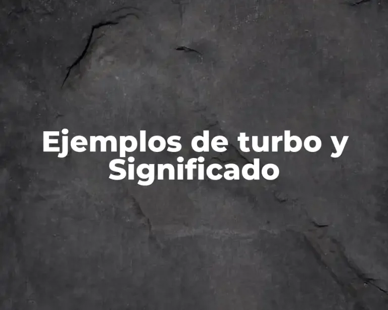 Ejemplos de turbo y Significado