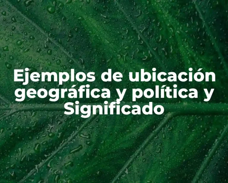 Ejemplos de ubicación geográfica y política y Significado