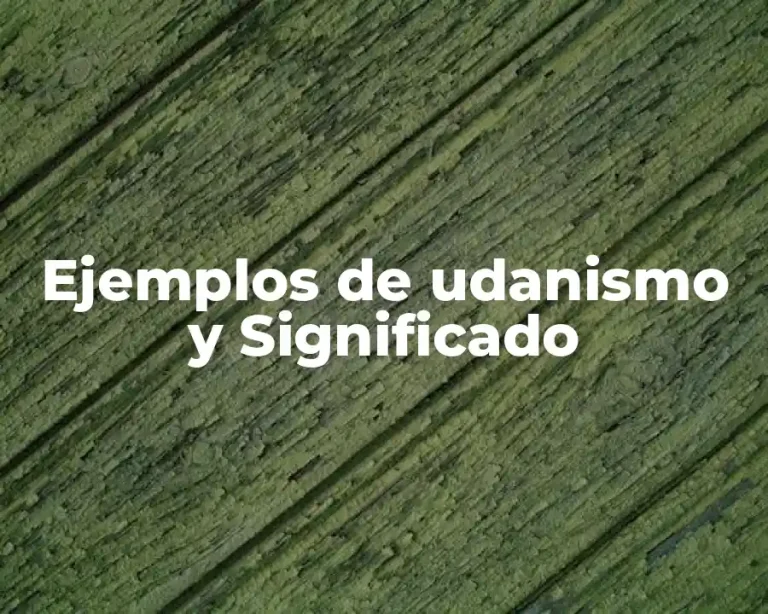 Ejemplos de udanismo y Significado