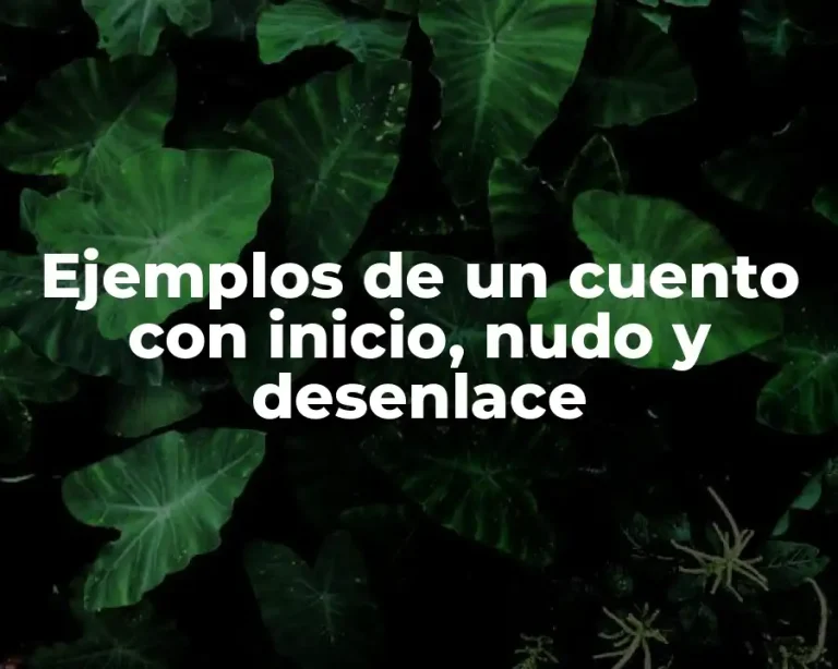 Ejemplos de un cuento con inicio, nudo y desenlace