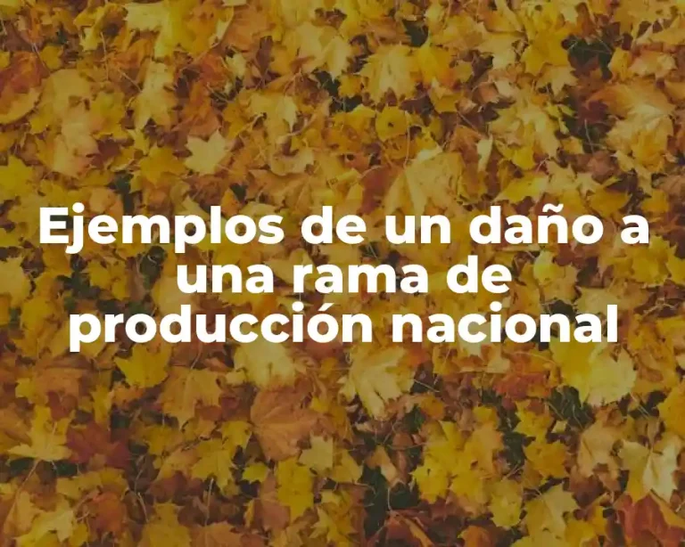Ejemplos de un daño a una rama de producción nacional