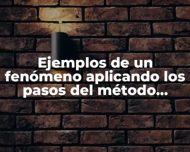 Ejemplos de un fenómeno aplicando los pasos del método científico