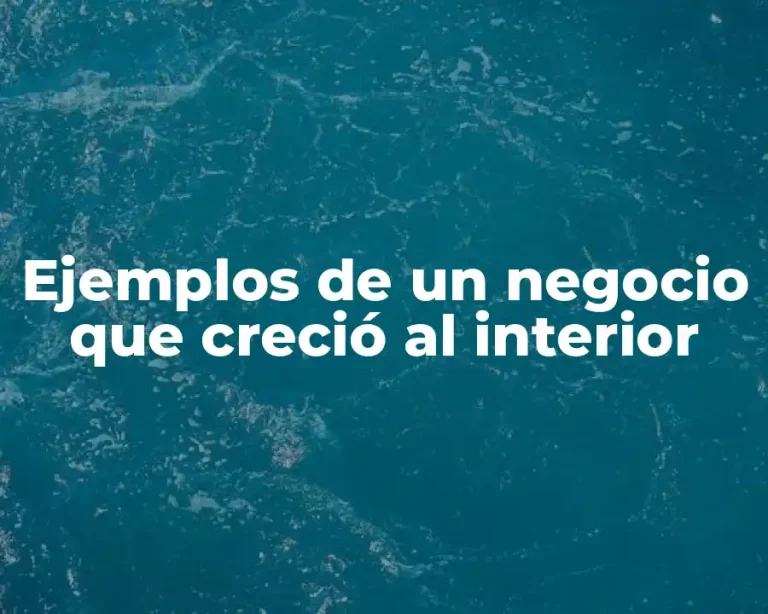 Ejemplos de un negocio que creció al interior